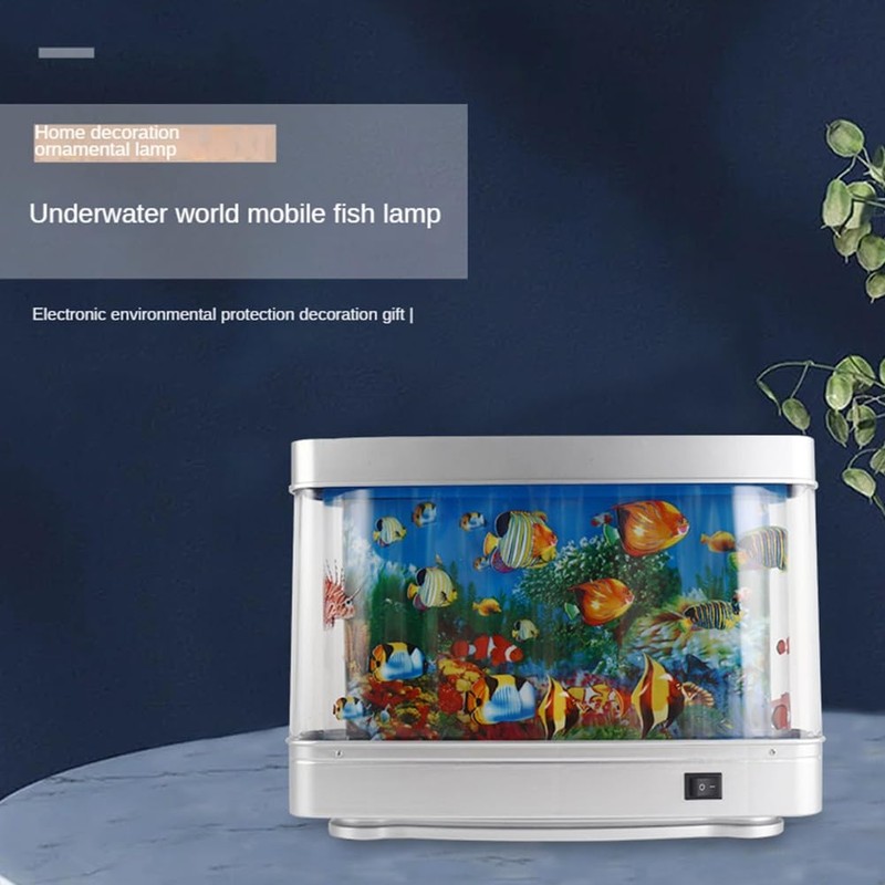 Iegefirm Aquarium Fish Light Dynamic Ocean Virtual Dolphin Landscape Tropical