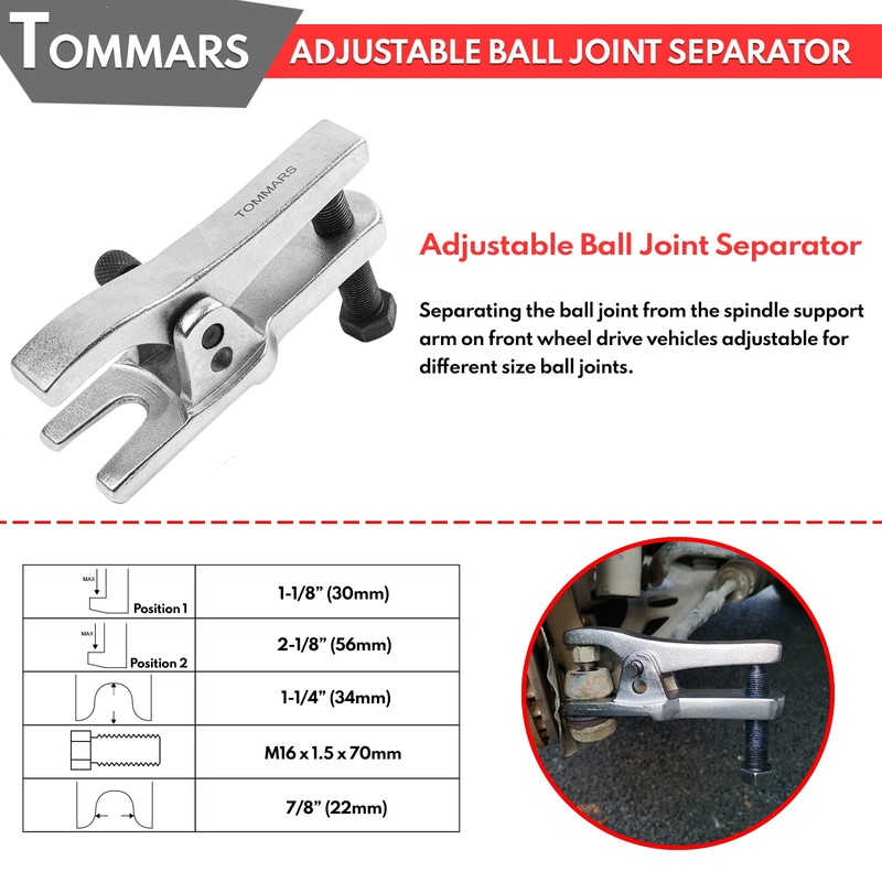 TOMMARS Ball Joint Separator, Tie Rod End Tool Pitarm Arm