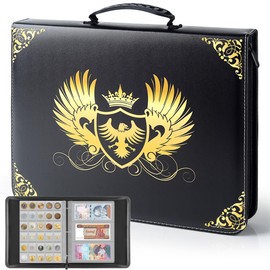 Old Canal Coin Collection Book Holder for Collectors, Coin Storage Box Case Album Binder Sleeves for Money Currency Collection Supplies - [300 Coins Pockets+30 Bills Pockets]