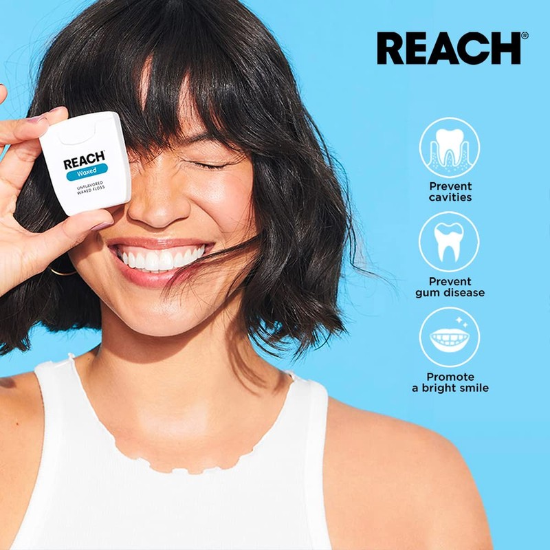 Reach Waxed Dental Floss, Cleanburst Cinnamon, 55 Yards (Pack of