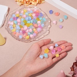 Magibeads 120Pcs Acrylic Heart Kandi Bracelet Beads Pastel Love Heart Shaped Beads Cute Friendship Bracelet Making Phone Charm Kit for Crafts DIY Jewelry Making Supplies Assorted Color