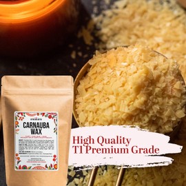 Pure Carnauba Wax for Wood, Furniture, Car Polish and Leather Finishing | Use in Homemade Balms and Skin Care | Food Grade, Vegan Hard Wax | 1 LB (16 oz) by Better Shea Butter