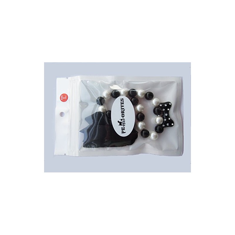 PETFAVORITES Fancy Diamond Dog Necklace Jewelry with Bling Pearls Rhinestones