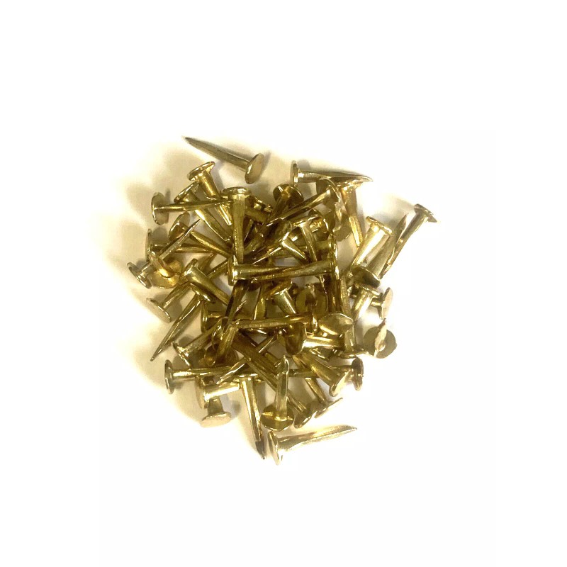 Brass Plated Steel Trunk Tacks 3/4" Long 2 OZ Pack