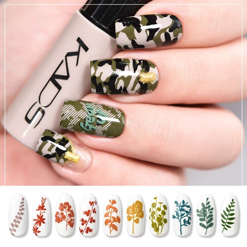 Alexnailart 5 Colours Nail Polish Set 2-Way Stamping Polish Manicure