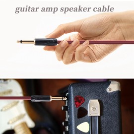 Peakloong 1/4 to Speaker Bare Wire,Audio Cable to 6.35mm Male Mono Adapter Replacement Open End Gold-Plated OFC HiFi Speaker