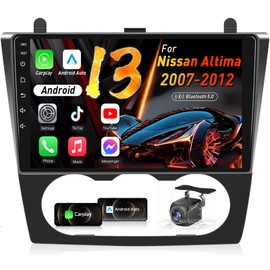 Car Radio Stereo for Nissan Altima 2008-2012: [𝟒+𝟑𝟐𝐆][𝟏𝟐𝟖𝟎*𝟖𝟎𝟎 𝐇𝐃] 9" Touch Screen Upgrade 5G WiFi Carplay Mirror Link GPS SWC FM DSP Bluetooth 5.0
