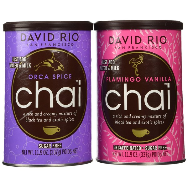 David Rio Chai Mix - Paquete variado de 2 recipientes sin azúcar, 11 onzas