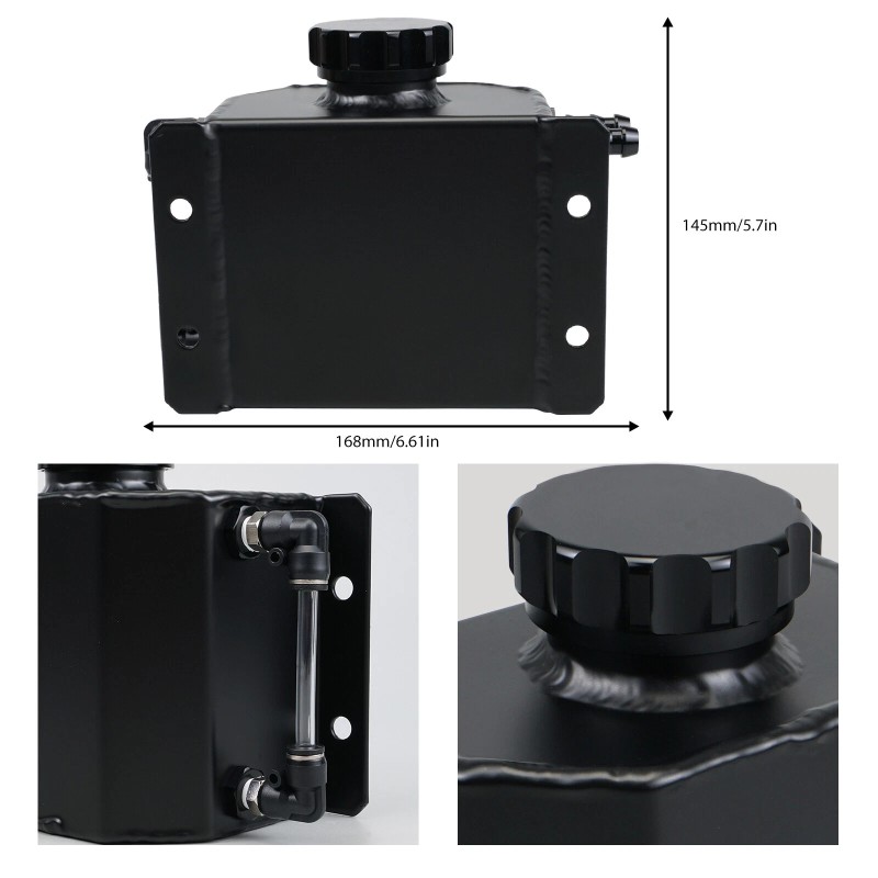 BEVINSEE 1L Radiator Coolant Overflow Bottle Recovery Water Tank Reservoir