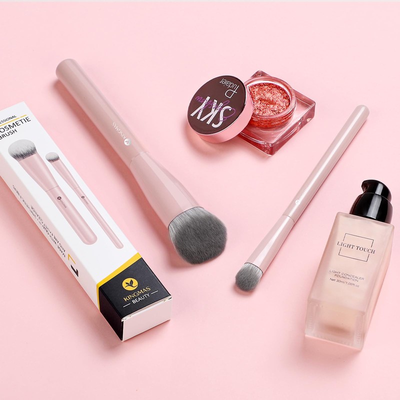 KINGMAS Foundation Makeup Brushes, Angled Kabuki Concealer Brush Under Eye