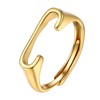 Womens Dainty Gold Plated Letter Ring Alphabet C Sterling Silver