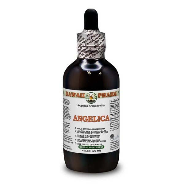 Hawaii Pharm Europe Angelica Archangelica Root Powder Alcohol-free Liquid Extract Glycerite 120 ml