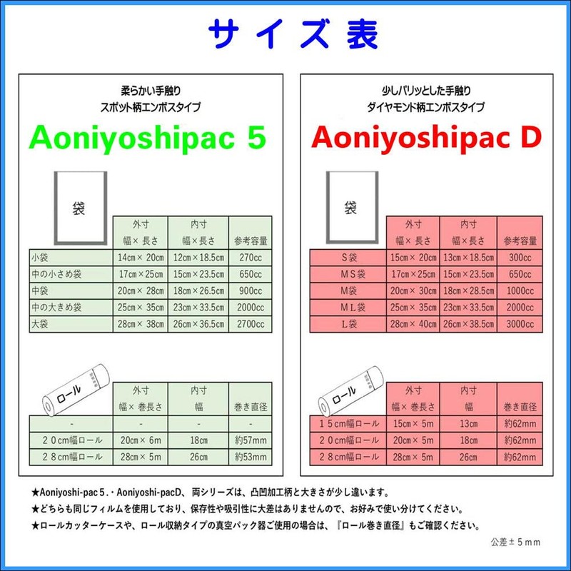 Aoniyoshipac5 Vacuum Pack Bag Type, Medium 25 Sheets, Width 7.9