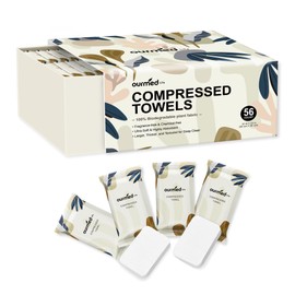 Ourmed Life - Tabletas de toalla comprimidas – Toallas faciales desechables envueltas individualmente, se expanden rápidamente con agua, suave y sin pelusas, 12 x 10 pulgadas para viajes, camping