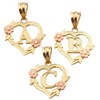 LoveBling 10K Yellow Gold Alphabet Initial Charm Necklace Pendant with