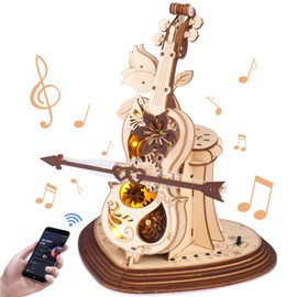 Own1one 3D Wooden Puzzle Magic Cello Music Box, Mechanical Model Kits for Adults to Build, Wooden Construction Kits Gifts for Teens and Adults