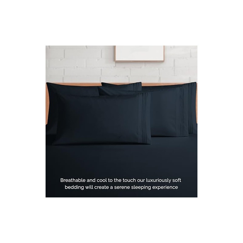 BESPOLITAN INC. 1200 Thread Count 4pc King Size Egyptian Bed