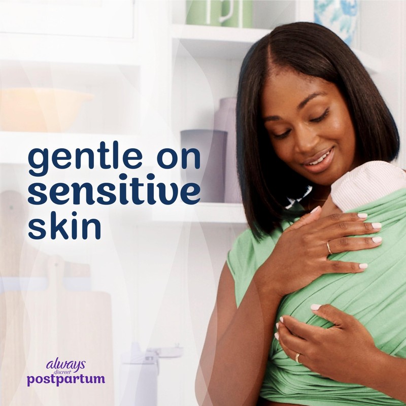 Always Discreet Postpartum Incontinence Pads, Moderate Absorbency, 57 Count