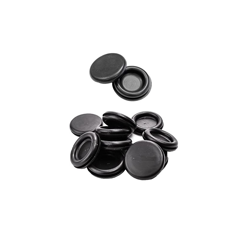 UKCable-Ties 10Pack Black PVC Rubber Closed Blind Blanking Hole Wire