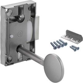 Gedotec Furniture Lock 15 mm Drawer Lock Set for Furniture Nickel-Plated Steel Box Lock Left - Right Can Be Used in Germany 1 Piece Screw Lock for Cabinet Doors and Furniture Doors