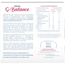 Nestlé G-Balance – Suplemento Alimenticio con Myo-Inositol y Probióticos | 60 Sobres de 2.68g c/u | Apoyo Metabólico y Digestivo, 160.8g Total