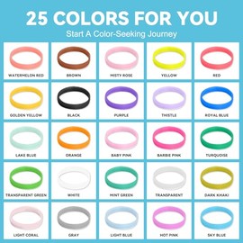HOYOLS 2500 Gomas Elásticas de Colores para El Cabello, Pequeñas Gomas para El Cabello, Accesorios Que No Se Estiran Ni Dañan, para Niñas Y Mujeres, de Tpu (25 Colores Variados)