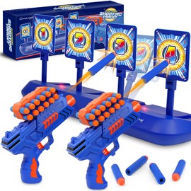 GMAOPHY Digital Shooting Targets with 2 Foam Dart Toy Blaster, Kids Shooting Game Toys, Electronic Scoring Auto Reset 4 Targets, Birthday for Ages 5 6 7 8 9 10+ Years Old Kids Boys Girls