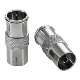 POPPSTAR 2 x SAT Adaptor (F-Quick Plug to IEC Antenna Socket) Silver