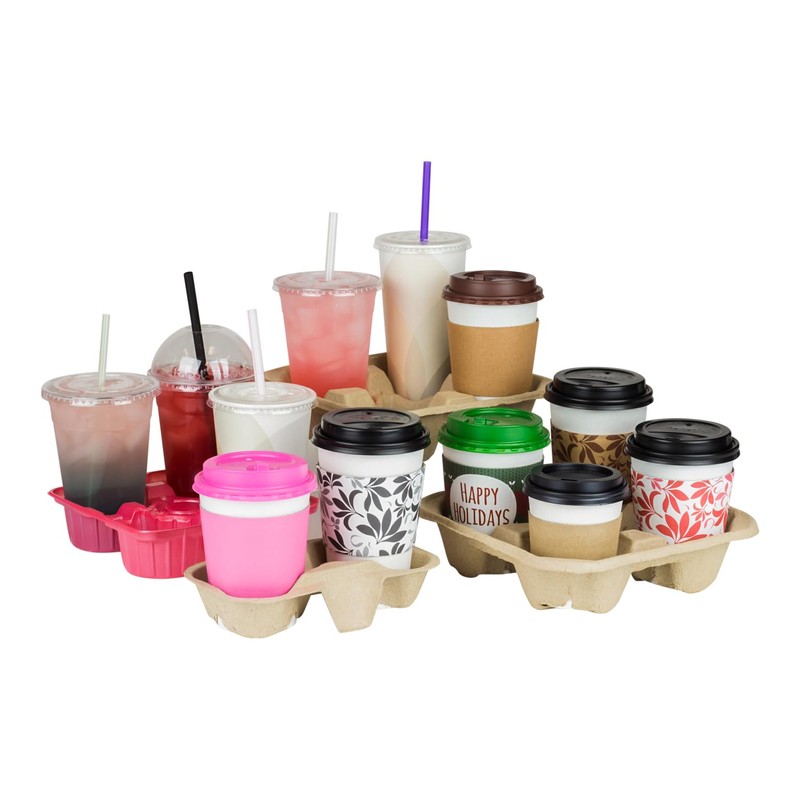 Karat C5001 Molded Fiber 2 Cup Holder for 8oz to