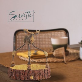 Polyresin Christmas Theme Serving Trays Nuts Candy - Moose Nut Bowl