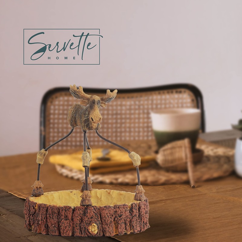 Polyresin Christmas Theme Serving Trays Nuts Candy - Moose Nut