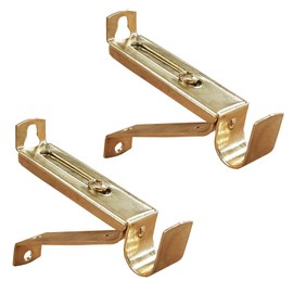 Kowibcl 2Pcs Adjustable Curtain Rod Bracket for 9/16 inch Diameter Rod, Drape Rod Bracket for Wall, Curtain Rod Holders,Gold