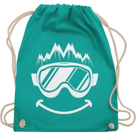 Shirtracer - Gym Bag Backpack - Snowboard and More - Snowboard Gift Skiing Gift Apres Ski Gifts Skier Gift Ideas Snowboard Gifts Funny Skiing I Skiing, 05 Turquoise, Unit size