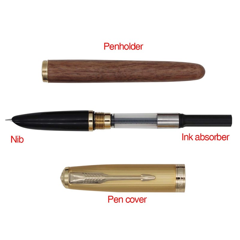 Ranvi Jinhao 85 Fountain Pen Extra Fine Nib 0.38mm(Walnut)