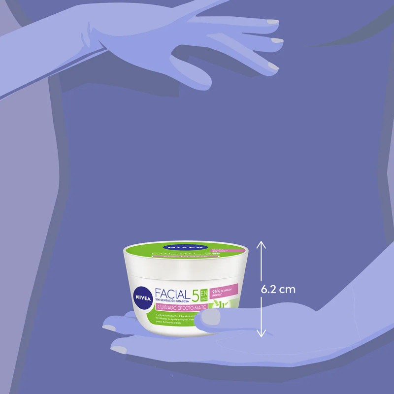 Crema Facial Hidratante 5 en 1 Efecto Mate 200ml NIVEA
