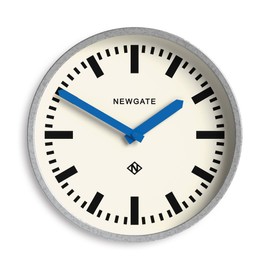 NEWGATE® Luggage Wall Clock | Modern Retro Metal Station Clock | 12 inch | Deep galvanised Metal case with Blue Hands | Contemporary Vintage Style for Kitchen, Living Room or Office