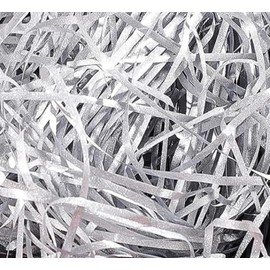 Glitter Shredded Tissue Paper, 100g Raffia Gift Filler Paper Shreds Box Basket Grass Craft Raffia Ribbon for Boxes Packaging Decoration Easter Hamper Basket Filling (Silver)