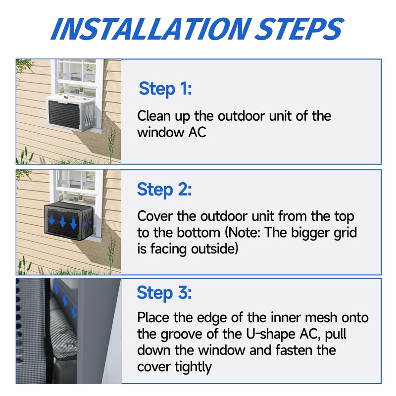TAKTOPEAK Window AC Mesh Cover 20" W x 12.2" D