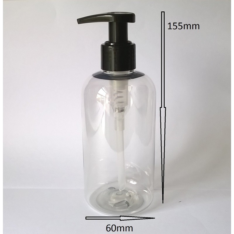 2 X 250ML Clear PET Empty Plastic Bottle with Lotion