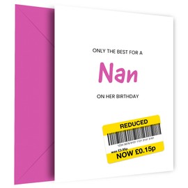 Hey Chimp Only the Best Birthday Card for Nan - Funny Nan Birthday Card to Say Happy Birthday to You on your Special Day Nan