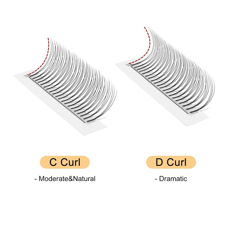 QUEWEL Premade Lash Fans, 3D Premade Fans Eyelash Extensions 0.07mm