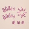Pink Almond Press on Nails Medium Cat Eye Fake Nails