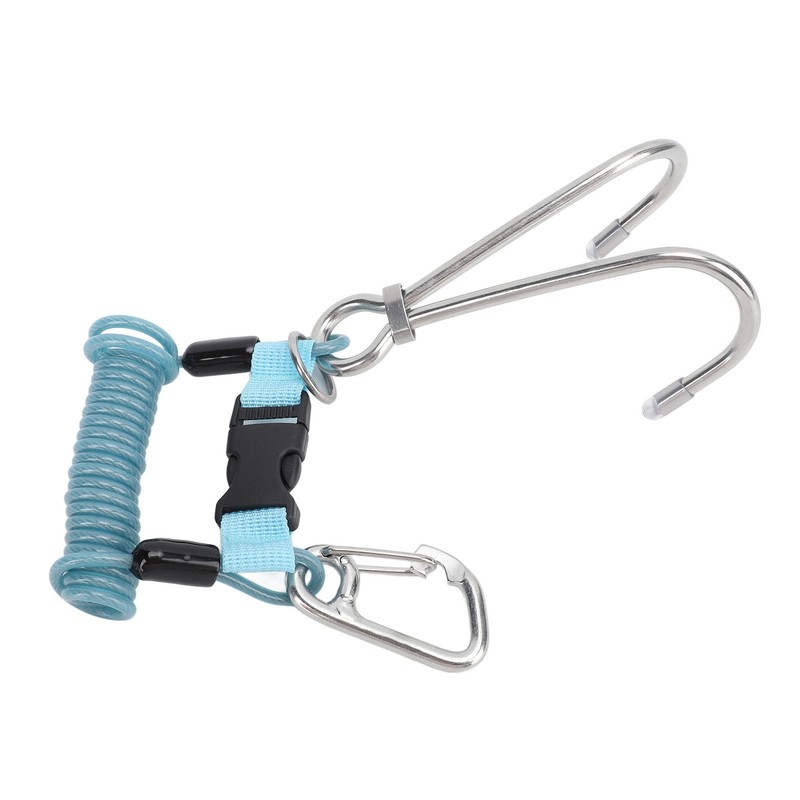 Spring Coiled Diving Hook Stainless Steel Double End Snap Clip