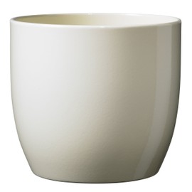 Soendgen Ceramic Flower Pot, Basel Full Colour, Clay, Vanilla, 14 x 14 x 13 cm