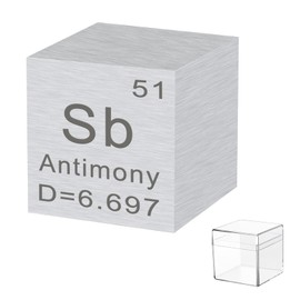 Antimony Element Cube 0.39" Density Metal Cube 10MM Up to 99.9% Purity for Students Teacher Science Lover Collection &DIY (Sb 10MM)