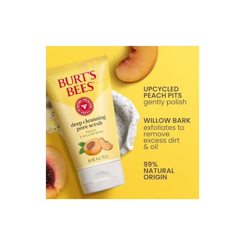 Burt's Bees Peach and Willow Bark exfoliante facial exfoliante, 4