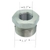 CDQBWKJGFJ 2 Pcs Stainless Steel Reducer Hex Bushing, 1" Male