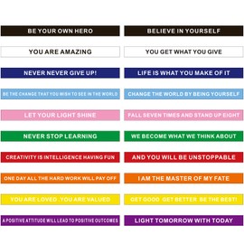 SlocciPro 20 Pieces Motivational Quote Rubber Wristbands Colored Inspirational Silicone Bracelets Stretch Unisex Wristbands for Men Women Teens, 20 Styles
