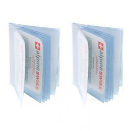Alpine Swiss SET OF 2 Clear Plastic Wallet Inserts 12 Pages Picture Card Holder