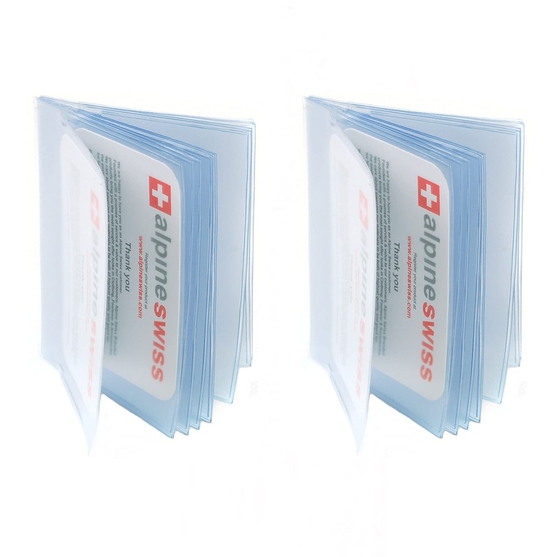 Alpine Swiss SET OF 2 Clear Plastic Wallet Inserts 12